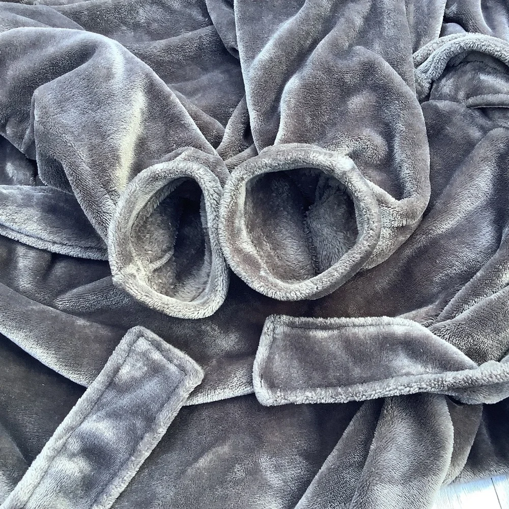 UGG Australia Marlow Chemise Robe Womens Sz M Gray Cozycore Lounge Plush - Picture 9 of 13